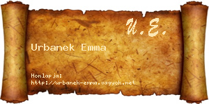 Urbanek Emma névjegykártya