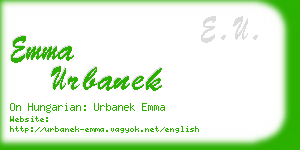 emma urbanek business card